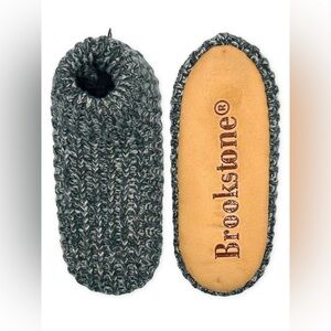 Brookstone Knit Slipper Socks with Grippers Cozy Memory Foam
